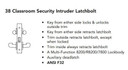 Sargent 70-8238 LNL Classroom Security Intruder Mortise Lock, Accepts Small Format IC Core (SFIC)