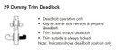 Sargent 60-8229 LNP Dummy Trim Deadlock Mortise Lock, Accepts Large Format IC Core (LFIC)