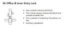 Sargent 60-8256 LW1L 26D Office & Inner Entry Mortise Lock, Accepts Large Format IC Core (LFIC), Satin Chrome Finish