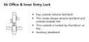 Sargent 70-8256 LW1L 26D Office & Inner Entry Mortise Lock, Accepts Small Format IC Core (SFIC), Satin Chrome Finish