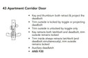 Sargent LC-8243 LW1L 26D Apartment Corridor Door Mortise Lock, Conventional Less Cylinder, Satin Chrome Finish