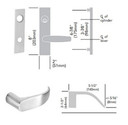 Sargent 8204 LW1P 26D Storeroom or Closet Mortise Lock, Satin Chrome Finish