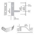 Sargent 60-8204 LW1P 26D Storeroom or Closet Mortise Lock, Accepts Large Format IC Core (LFIC), Satin Chrome Finish