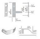 Sargent 8289 LW1P 26D Holdback Mortise Lock, Satin Chrome Finish