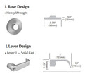 Sargent 2860-7G05 LL Entrance or Office Cylindrical Lever Lock, Accepts Large Format IC core (LFIC)