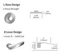 Sargent 28LC-7G04 LB Storeroom or Closet Cylindrical Lever Lock, Conventional Less Cylinder