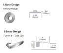 Sargent 2870-7G37 LB 26D Classroom Cylindrical Lever Lock, Accepts Small Format IC Core (SFIC), Satin Chrome Finish