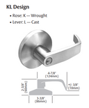 Sargent 28-65U15 KL Passage Cylindrical Lever Lock