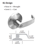 Sargent 2860-65G37 KL Classroom Cylindrical Lever Lock, Accepts Large Format IC Core (LFIC)
