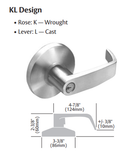Sargent 65U94 KL Double Lever Pull