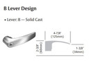 Sargent 2860-65G05 KB Entrance or Office Cylindrical Lever Lock, Accepts Large Format IC Core (LFIC)