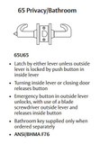 Sargent 28-65U65 KB Privacy/Bathroom Cylindrical Lever Lock
