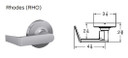 Schlage ALX50P RHO Grade 2 Entrance/Office Lever Lock, 6-Pin Conventional C Keyway (Keyed 5)