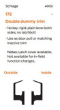 Schlage ALX172 SAT Grade 2 Double Dummy Lever Lock