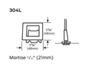 Von Duprin 304L Vertical Rod Bottom Strike, 22/33A/35A/98/9927, 98/9957 Standard Strike