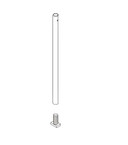 Falcon 3777 US32D Top Rod Sub Assembly, Satin Stainless Steel Finish