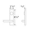 Falcon 712L-NL-R/V D Night Latch Lever Trim, For 24 Series Exit Device