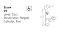 Corbin Russwin E957ET 630 Nightlatch Exit Device Trim, Satin Stainless Steel Finish