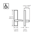 Sargent 704 ETJ Night Latch Exit Trim, For Rim and Mortise Devices