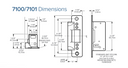 Adams Rite 7100 Electric Strike, Flat Faceplate w/ Radius Corners for Aluminum Jamb