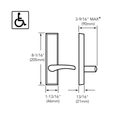 Sargent 12-8813 ETL Fire-Rated Rim Exit Device w/ 713-8 ETL Classroom Lever Trim