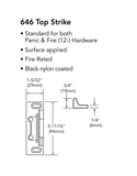 Sargent NB8710E 32" Top Latch Surface Vertical Rod Exit Device, Exit Only