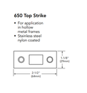 Sargent 12NB-MD8610F 36" Fire Rated Top Latch Concealed Vertical Rod Exit Device for Metal Doors, Exit Only