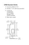 Sargent 16-8313 Cylinder Dogging Narrow Stile Mortise Exit Device, Classroom - No Trim