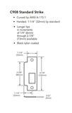 Sargent 56-8315 Narrow Stile Mortise Exit Device w/ Electric Latch Retraction, Passage - No Trim