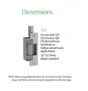 HES Folger Adam 712 Electric Strike - For use with 1/2" to 5/8" throw latchbolts in hollow metal applications