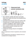 Schlage L9070B 06A Classroom Mortise Lock, Accepts Small Format IC Core (SFIC)