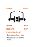 Schlage ND82PD ATH Heavy Duty Institution Lever Lock, Athens Style