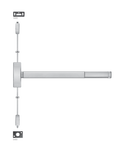 PHI Precision FL2202 Fire Rated Surface Vertical Rod Exit Device, Dummy Trim Prep