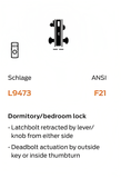Schlage L9473L 06N L283-722 Dormitory/Bedroom Mortise Lock w/ Exterior Vacant/Occupied Indicator