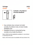 Schlage L9460P L283-721 Single Cylinder Mortise Deadlock w/ Exterior Locked/Unlocked Indicator