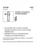 Schlage L9460J L283-721 Single Cylinder Mortise Deadlock w/ Exterior Locked/Unlocked Indicator