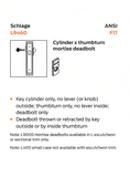 Schlage L9460L Single Cylinder Mortise Deadlock, Less Cylinder