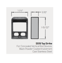 PHI Precision FL2603LBR Fire Rated Narrow Stile Concealed Vertical Rod Exit Device, Less Bottom Rod, Key Retracts Latchbolt Prep (No Trim)