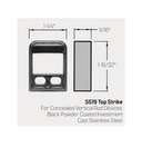 PHI Precision FL2702LBR Fire Rated Wood Door Concealed Vertical Rod Exit Device, Less Bottom Rod, Dummy Trim Prep