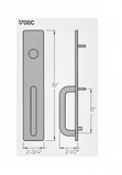 PHI Precision 1703C Wide Stile Key Retracts Latchbolt, "C" Design Pull