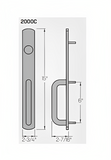 PHI Precision 2005C Narrow Stile Key Controls Thumbpiece, "C" Design Pull