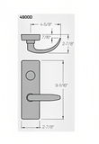 PHI Precision 4902D Wide Stile Dummy Trim, "D" Lever Design