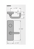 PHI Precision M4903C Wide Stile Key Retracts Latchbolt, "C" Lever Design, Requires 1-1/4" Mortise Type Cylinder