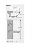 PHI Precision M4908D Wide Stile Key Controls Lever, "D" Lever Design, Requires 1-1/4" Mortise Type Cylinder