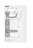PHI Precision 2903A Narrow Stile Key Retracts Latchbolt, "A" Lever Design