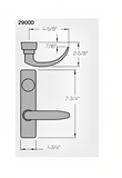 PHI Precision 2903D Narrow Stile Key Retracts Latchbolt, "D" Lever Design