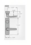 PHI Precision 2908B Narrow Stile Key Controls Lever, "B" Lever Design