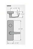 PHI Precision V4908A Vandal Resistant Exit Device Trim, Key Controls Lever, "A" Lever Design