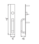 Detex 03AN W-CYL KA Key retracts latch with "AN" Straight Pull Trim w/ Cylinder for Value Series Devices