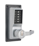Kaba Simplex LRP1020R Pushbutton Exit Trim w/ Combination and Key Override, Accepts Sargent LFIC, RHR Doors